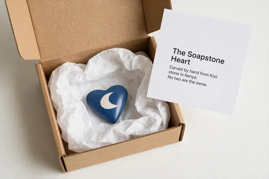 Soapstone hearts · dozen — Kenya