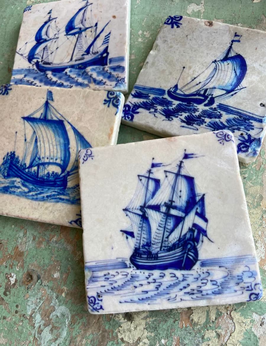 Delft coasters · set of 4 — Netherlands